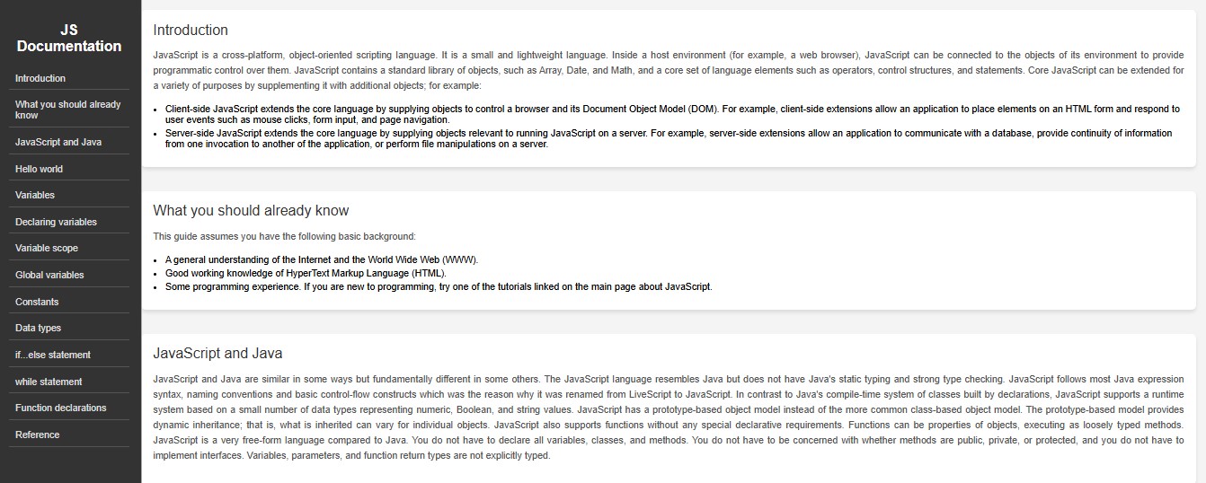 Technical Documentation Page